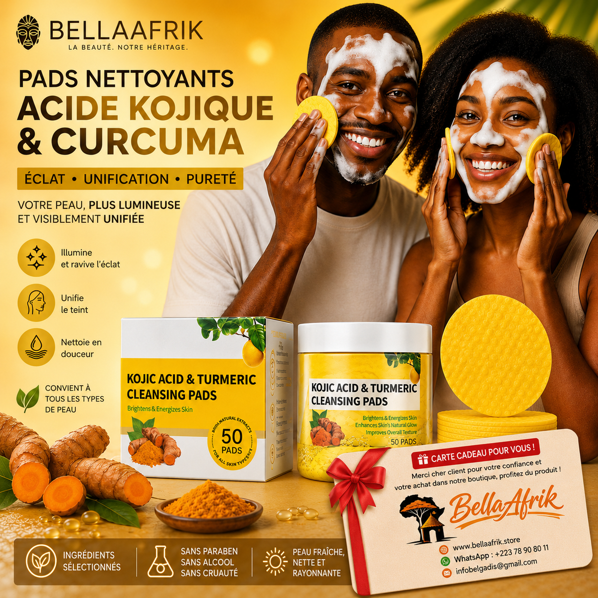 Lingettes au curcuma™️ 50 Patchs 5000cfa