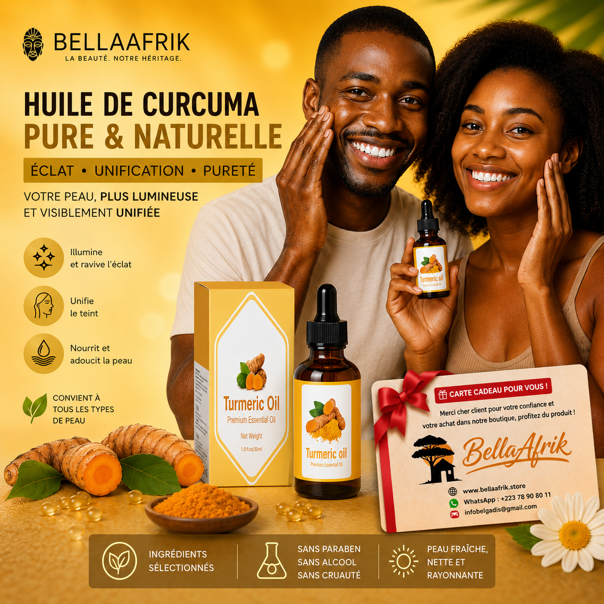 ÉCLAT D'OR - Huile de Curcuma Visage