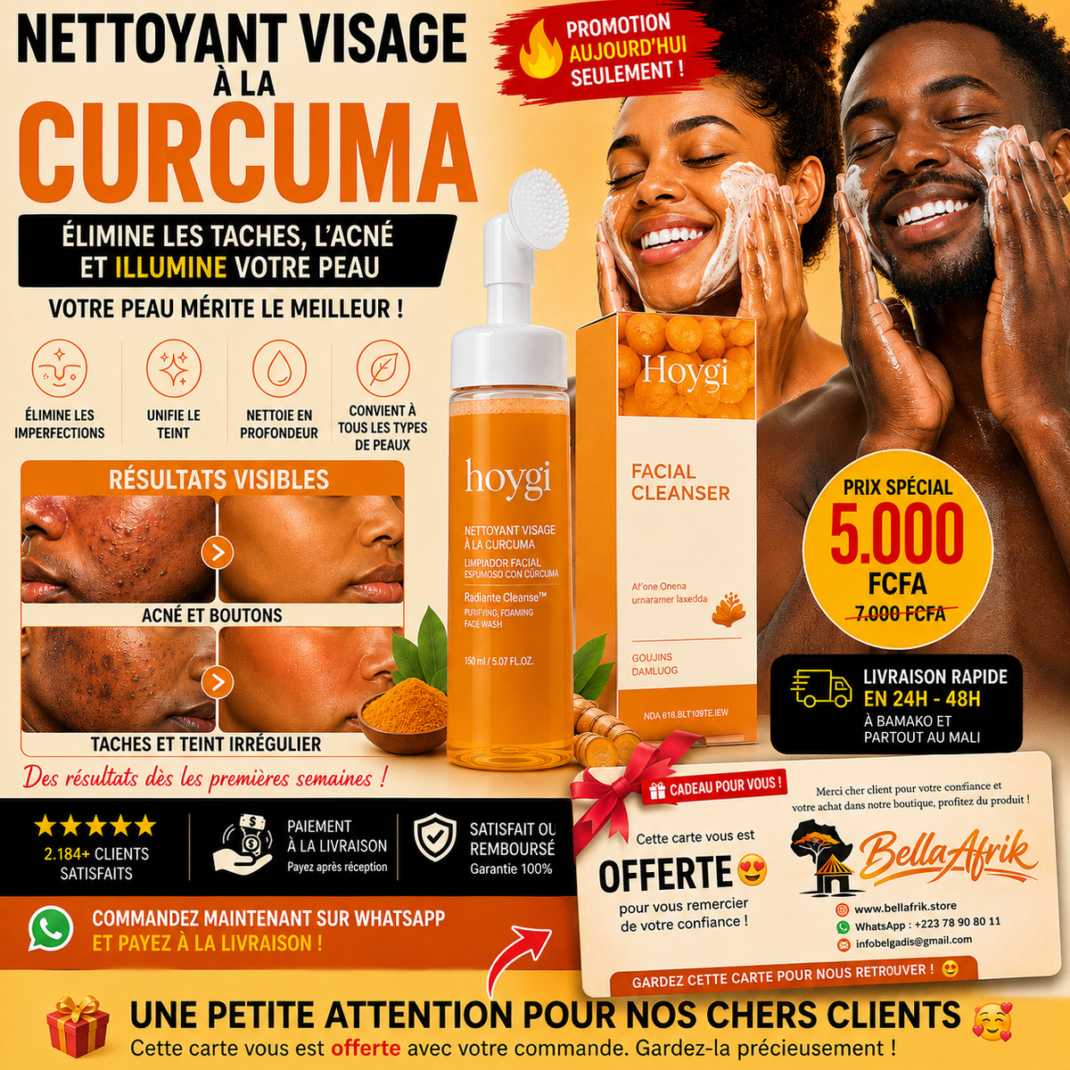 Nettoyant au Curcuma™️ Peau Claire Lumineuse