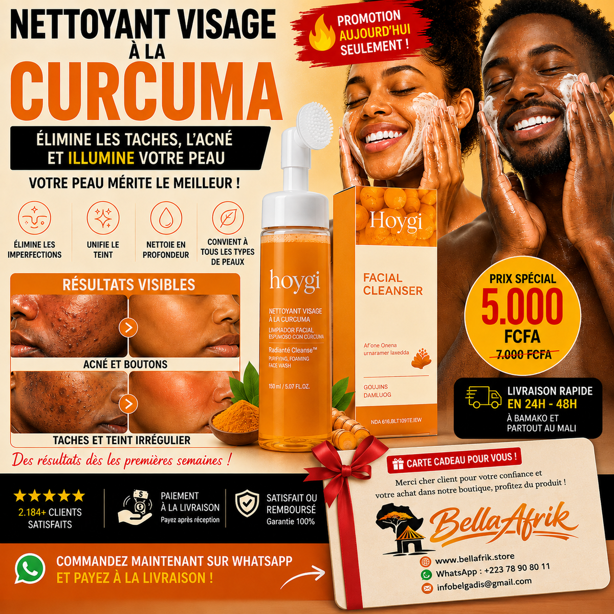 Nettoyant au Curcuma™️ Peau Claire Lumineuse